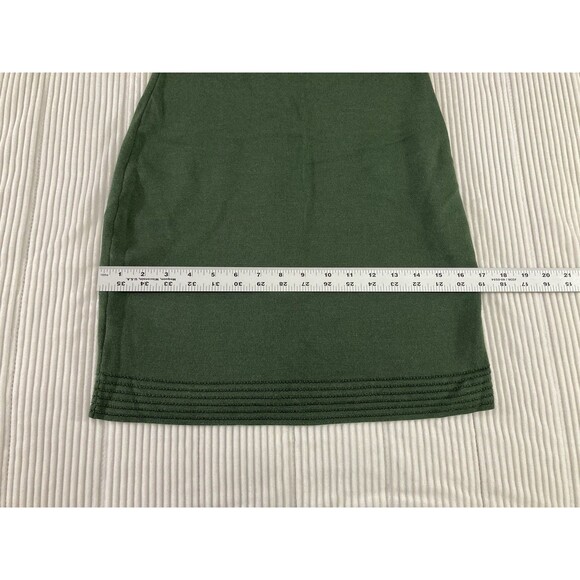 L’AGENCE Kate Dress XS/T Green Knit Ribbed Faux Button Short Sleeve Chic - Picture 9 of 10